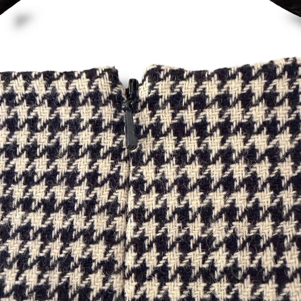 Boden Black & White Houndstooth Shift Dress with Red Trim - Picture 11 of 14